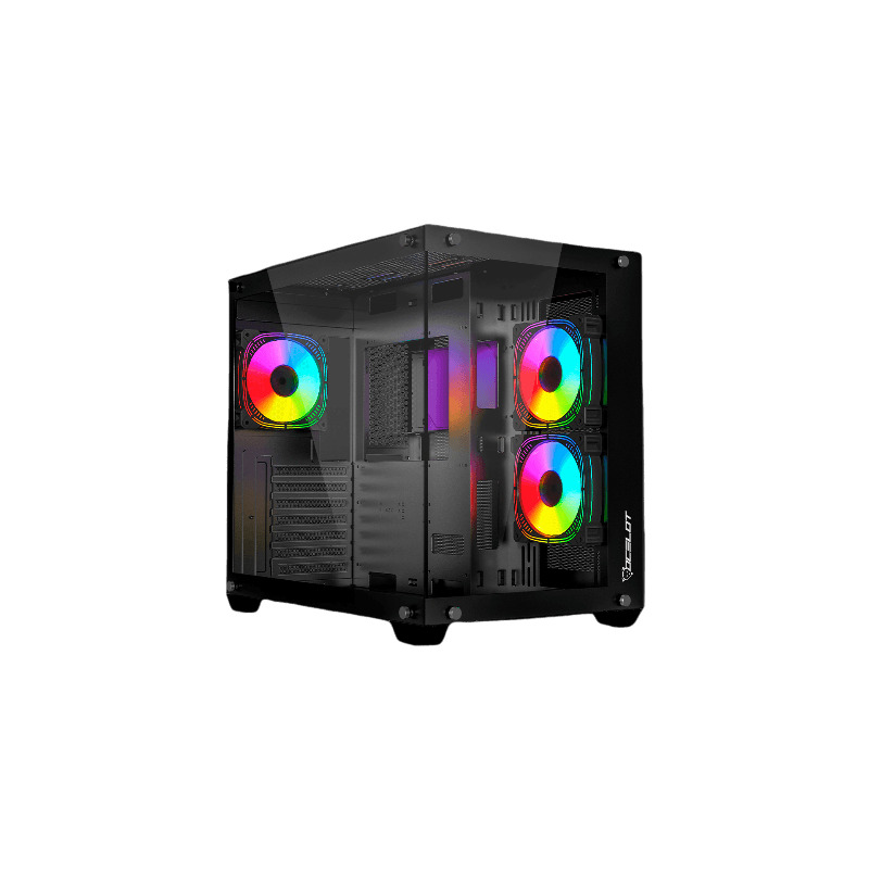 GABINETE OCELOT GAMING A-CUBE 1 / MID TOWER / ATX, M-ATX, ITX / PANEL LATERAL Y FRONTAL DE CRISTAL TEMPLADO / INCLUYE 3 VENTILADORES / ENFRIAMIENTO LIQUIDO HASTA 360MM / GPU HASTA 410MM / COLOR NEGRO image 5